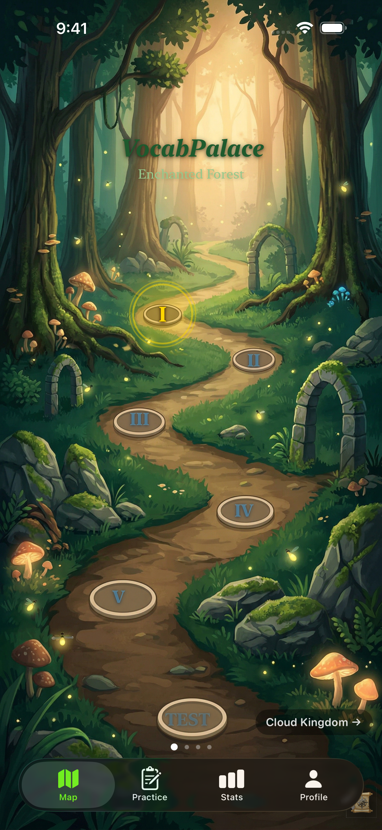 VocabPalace Adventure Map